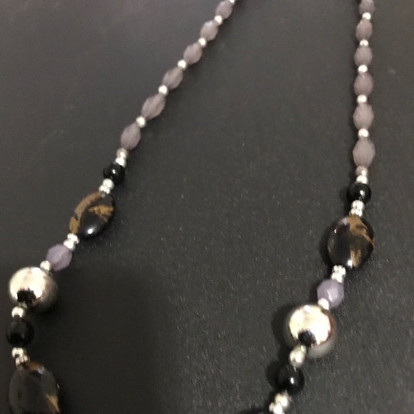 Black earth stones necklace - Picture 2 of 2